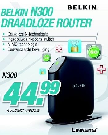 Promoties Draadloze router - BELKIN - Geldig van 06/12/2010 tot 04/01/2011 bij Van Roey Automation