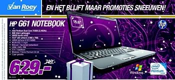 Promoties Notebook - HP - Geldig van 06/12/2010 tot 04/01/2011 bij Van Roey Automation