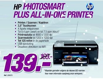 Promoties Photosmart plus all-in-one printer - HP - Geldig van 06/12/2010 tot 04/01/2011 bij Van Roey Automation