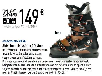 Promoties Skischoen mission of divine - Salomon - Geldig van 07/12/2010 tot 24/12/2010 bij Decathlon