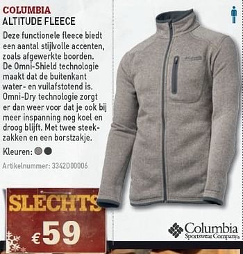 Promoties Altitude fleece - Columbia - Geldig van 08/12/2010 tot 31/12/2010 bij A.S.Adventure