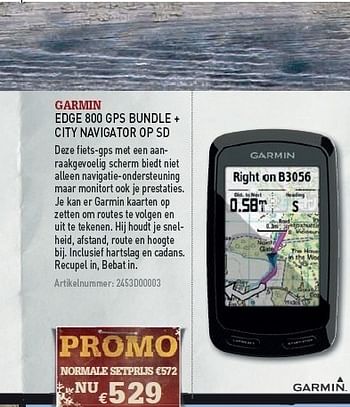 Promoties Edge 800 gps bundle+city navigator op sd - Garmin - Geldig van 08/12/2010 tot 31/12/2010 bij A.S.Adventure