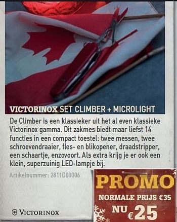 Promoties Set climber+microlight - Victorinox - Geldig van 08/12/2010 tot 31/12/2010 bij A.S.Adventure