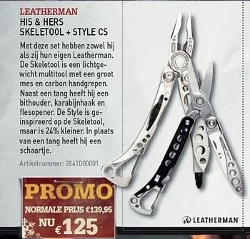 Promoties His&hers skeletool + style cs - LEATHERMAN - Geldig van 08/12/2010 tot 31/12/2010 bij A.S.Adventure