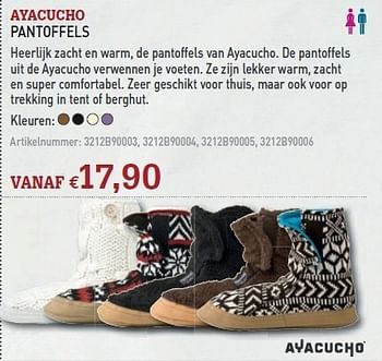 Promoties Pantoffels - AYACUCHO - Geldig van 08/12/2010 tot 31/12/2010 bij A.S.Adventure