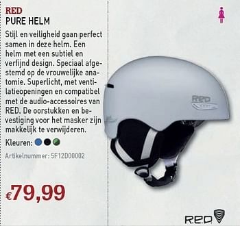 Promoties Pure helm - RED - Geldig van 08/12/2010 tot 31/12/2010 bij A.S.Adventure