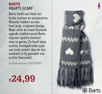 Promoties Hearts scarf - Barts - Geldig van 08/12/2010 tot 31/12/2010 bij A.S.Adventure