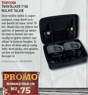 Promoties Twintalker 7100 walkie talkie - Topcom - Geldig van 08/12/2010 tot 31/12/2010 bij A.S.Adventure