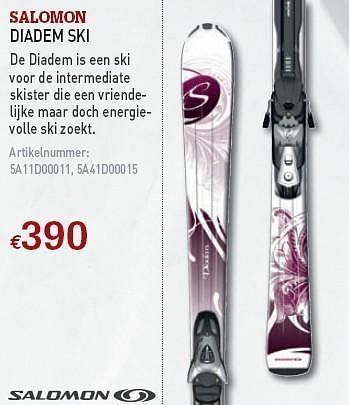 Promoties Diadem ski - Salomon - Geldig van 08/12/2010 tot 31/12/2010 bij A.S.Adventure