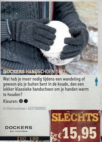 Promoties Handschoen 1697 - Dockers - Geldig van 08/12/2010 tot 31/12/2010 bij A.S.Adventure