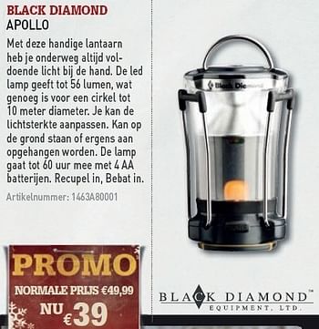 Promoties Apollo - Black Diamond - Geldig van 08/12/2010 tot 31/12/2010 bij A.S.Adventure