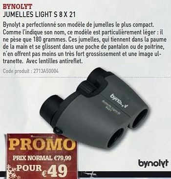 Promoties Jumelles light s 8x21 - Bynolyt - Geldig van 08/12/2010 tot 31/12/2010 bij A.S.Adventure