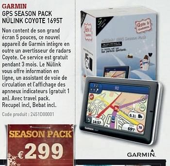 Promotions GPS SEASON PACK NÜLINK  - Garmin - Valide de 08/12/2010 à 31/12/2010 chez A.S.Adventure