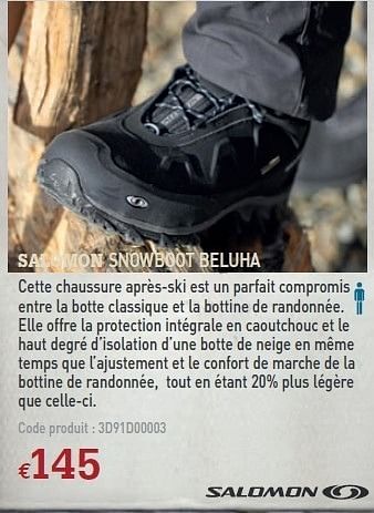 Promotions SNOWBOOT BELUHA - Salomon - Valide de 08/12/2010 à 31/12/2010 chez A.S.Adventure