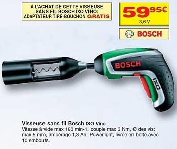 Promotions Visseuse sans fil IXO Vino - Bosch - Valide de 08/12/2010 à 31/12/2010 chez BricoPlanit