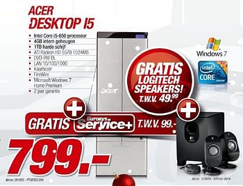 Promoties Desktop i5 - Acer - Geldig van 20/12/2010 tot 15/01/2011 bij Auva