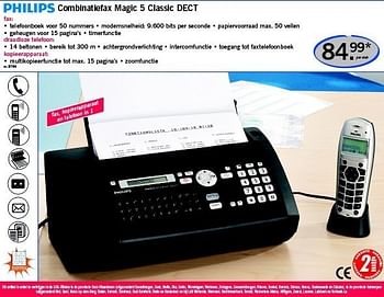 Promoties Combinatiefax magic 5 classic dect - Philips - Geldig van 03/01/2011 tot 08/01/2011 bij Lidl