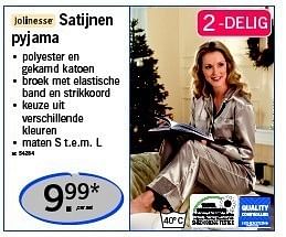 Promoties Satijnen pyjama - Jolinesse - Geldig van 03/01/2011 tot 08/01/2011 bij Lidl
