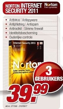 Promotions Internet security 2011 - Norton - Valide de 05/01/2011 à 22/01/2011 chez Auva