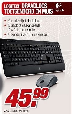 Promoties Draadloos toetsenbord en muis - Logitech - Geldig van 05/01/2011 tot 22/01/2011 bij Auva