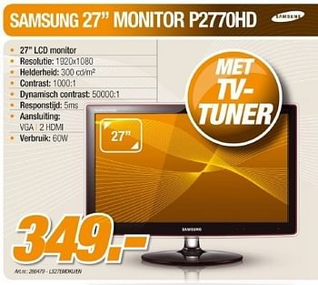 Promotions Monitor - Samsung - Valide de 05/01/2011 à 22/01/2011 chez Auva