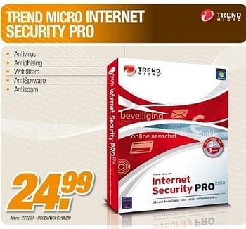 Promoties Internet security pro - Trend Micro  - Geldig van 05/01/2011 tot 22/01/2011 bij Auva