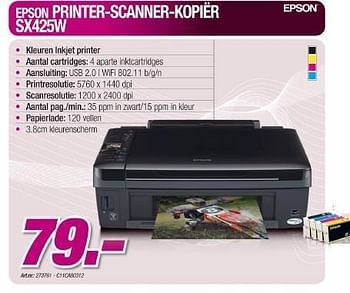 Promoties Printer-scanner-kopier - Epson - Geldig van 05/01/2011 tot 22/01/2011 bij Auva