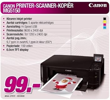 Promoties Printer-scanner-kopier - Canon - Geldig van 05/01/2011 tot 22/01/2011 bij Auva