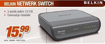 Promotions Netwerk switch - BELKIN - Valide de 05/01/2011 à 22/01/2011 chez Auva