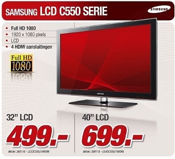 Promoties Lcd c550 serie - Samsung - Geldig van 05/01/2011 tot 22/01/2011 bij Auva