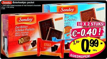 Promotions Boterkoekjes pocket - Sondey - Valide de 06/01/2011 à 08/01/2011 chez Lidl