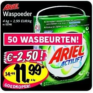 Promoties Waspoeder - Ariel - Geldig van 06/01/2011 tot 08/01/2011 bij Lidl