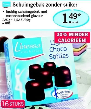 Promoties Schuimgebak zonder suiker - Linessa - Geldig van 13/01/2011 tot 15/01/2011 bij Lidl