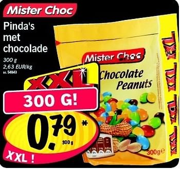 Promotions Pinda`s met chocolade - Mister Choc - Valide de 17/01/2011 à 19/01/2011 chez Lidl