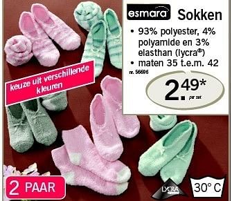 Promoties Sokken - Esmara - Geldig van 17/01/2011 tot 22/01/2011 bij Lidl