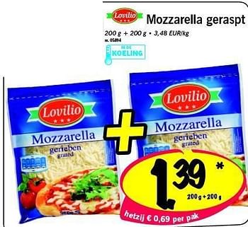 Promoties Mozzarella geraspt - Huismerk - Lidl - Geldig van 29/01/2011 tot 29/01/2011 bij Lidl