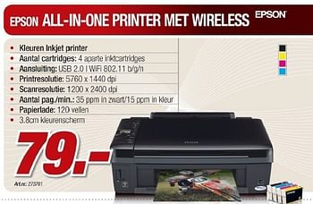 Promoties All-in-one printer met wireless - Epson - Geldig van 02/02/2011 tot 26/02/2011 bij Auva