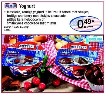 Promoties Yoghurt - Mcennedy - Geldig van 03/02/2011 tot 05/02/2011 bij Lidl