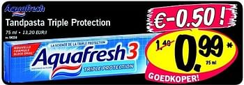 Promoties Tandpasta triple protection - Aquafresh - Geldig van 10/02/2011 tot 12/02/2011 bij Lidl