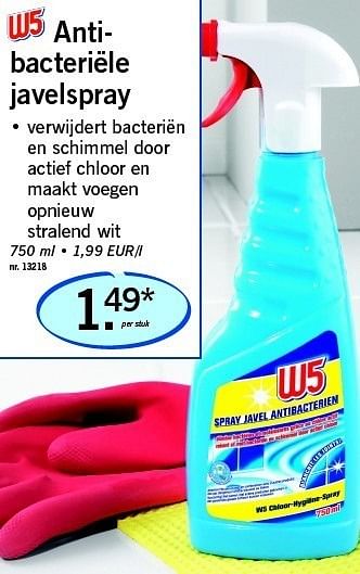 Promoties Antibacteriële javelspray - W5 - Geldig van 17/02/2011 tot 19/02/2011 bij Lidl