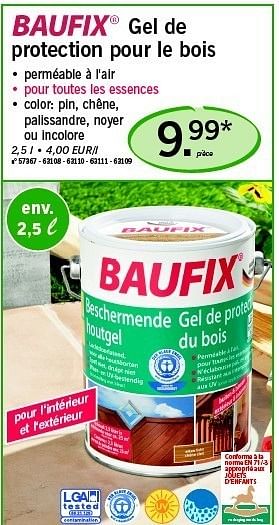 Promoties Gel de protection pour le bois - Baufix - Geldig van 24/02/2011 tot 26/02/2011 bij Lidl