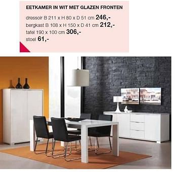 Promoties Eetkamer in wit met glazen fronten - Huismerk - Trendaccent - Geldig van 01/03/2011 tot 31/03/2011 bij Trend Accent