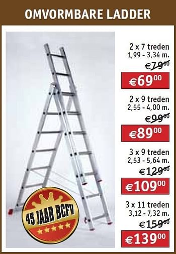 Promoties Omvormbare ladder - Huismerk - Bouwcenter Frans Vlaeminck - Geldig van 01/03/2011 tot 31/03/2011 bij Bouwcenter Frans Vlaeminck