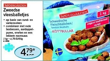 Promotions Zweedse vleesballetjes - Produit maison - Lidl - Valide de 03/03/2011 à 05/03/2011 chez Lidl