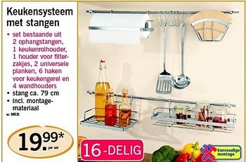 Promoties Keukensysteem met stangen - Huismerk - Lidl - Geldig van 03/03/2011 tot 05/03/2011 bij Lidl
