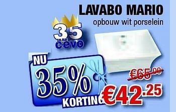 Promoties Lavabo mario - Huismerk - Cevo - Geldig van 03/03/2011 tot 30/03/2011 bij Cevo Market