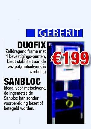 Promoties Duofix - Geberit - Geldig van 03/03/2011 tot 30/03/2011 bij Cevo Market