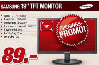 Promoties Tft monitor - Samsung - Geldig van 08/03/2011 tot 07/04/2011 bij Auva