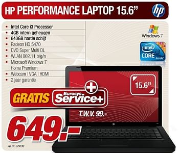 Promoties Performance laptop - HP - Geldig van 08/03/2011 tot 07/04/2011 bij Auva