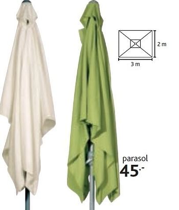 Promoties Parasol - Huismerk - Casa - Geldig van 16/03/2011 tot 30/09/2011 bij Casa